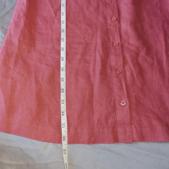 Garnet Hill Women's Dress  Linen Sleeveless Red Button Front Casual Shift Size 6 - Picture 10 of 14